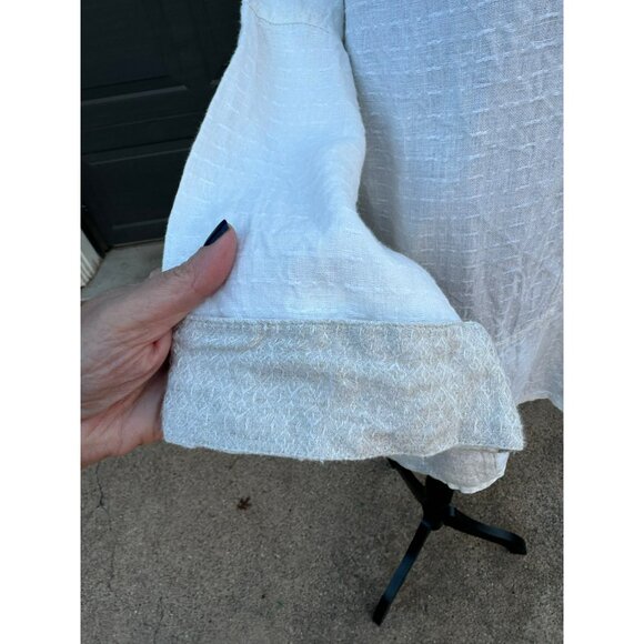 Flax Poetry Pullover Cowl Neck 100% Linen Lagenlook Top Minimalist Off White 6 - Picture 8 of 10